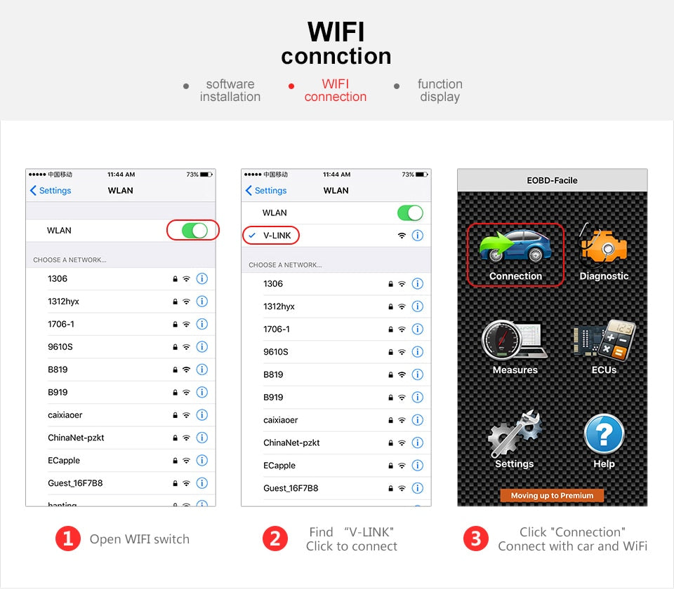 Nexpeak  ELM327 WIFI V1.5 OBD2 Scanner Car Fault Code Reader OBDII Scaner Adapter Auto Diagnostic Scan Tool for IOS Android