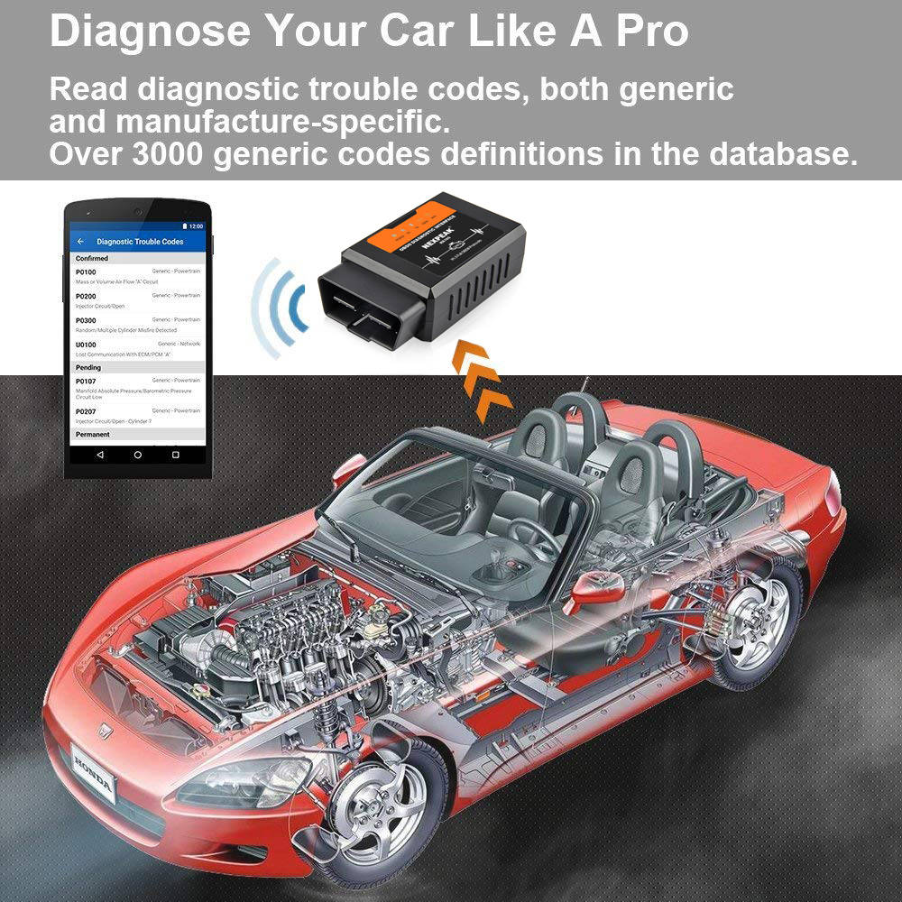 Nexpeak  ELM327 WIFI V1.5 OBD2 Scanner Car Fault Code Reader OBDII Scaner Adapter Auto Diagnostic Scan Tool for IOS Android