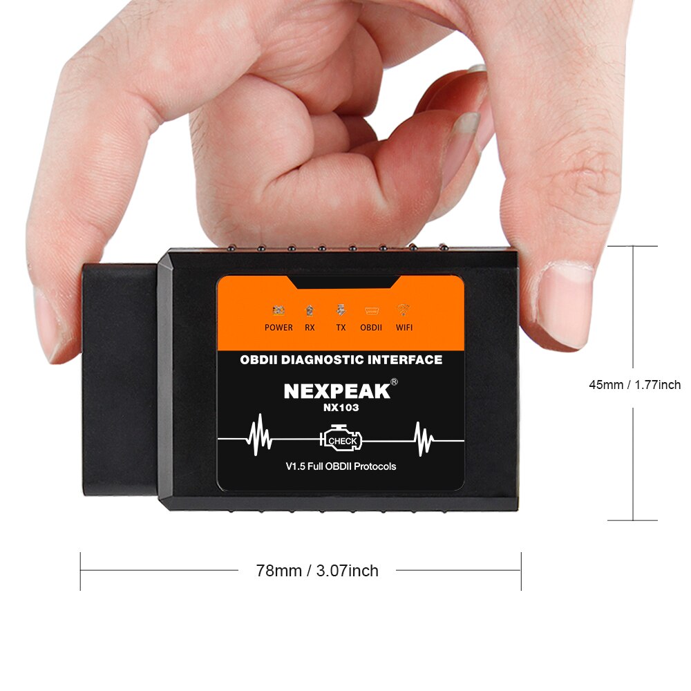 Nexpeak  ELM327 WIFI V1.5 OBD2 Scanner Car Fault Code Reader OBDII Scaner Adapter Auto Diagnostic Scan Tool for IOS Android
